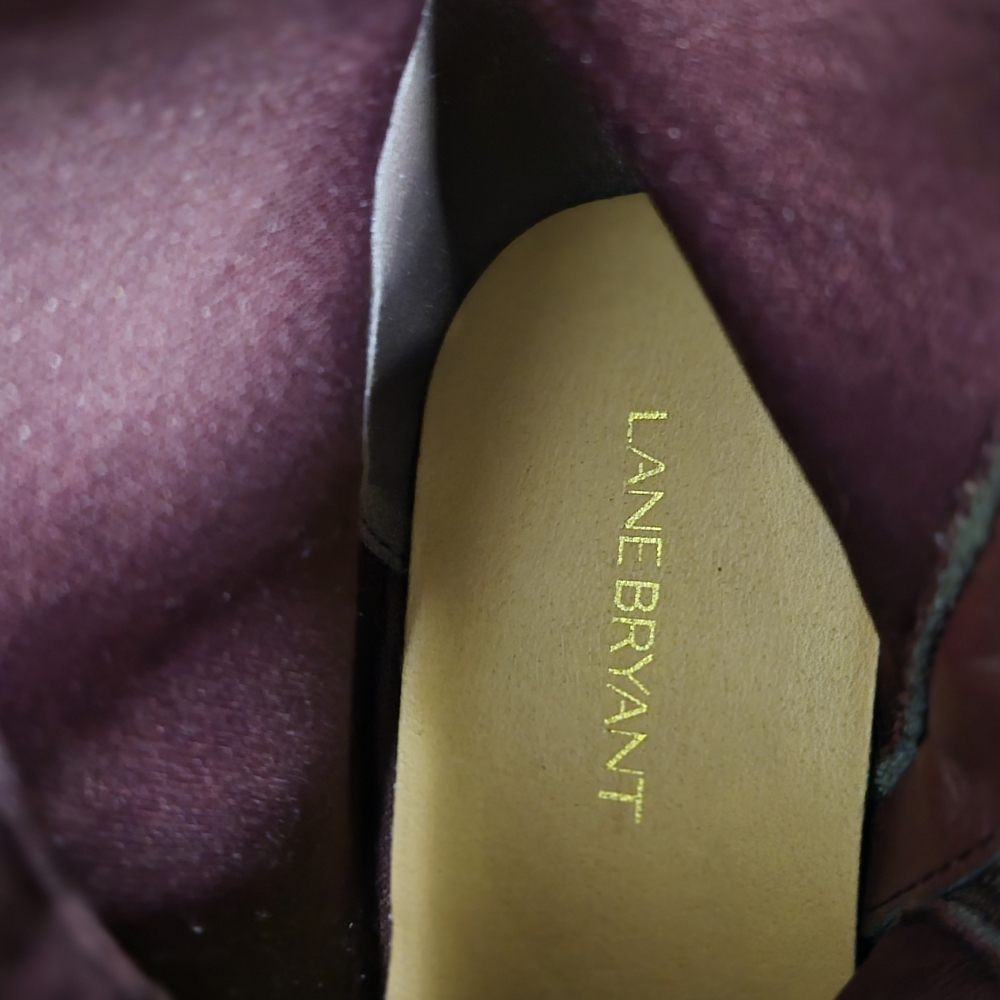 Lane Bryant Burgundy Ankle Boots with Studded Straps - Picture 9 of 17